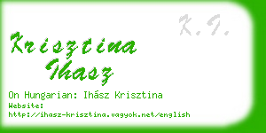 krisztina ihasz business card